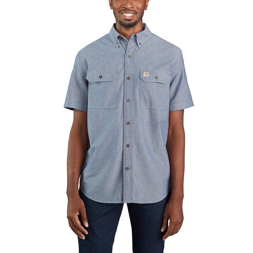 Carhartt Denim Button Down Short Sleeve Shirt 👕